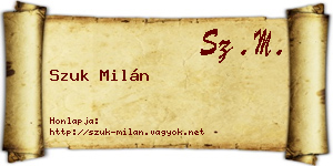 Szuk Milán névjegykártya